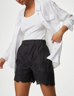 Bestickte Shorts aus reiner Baumwolle - DE
