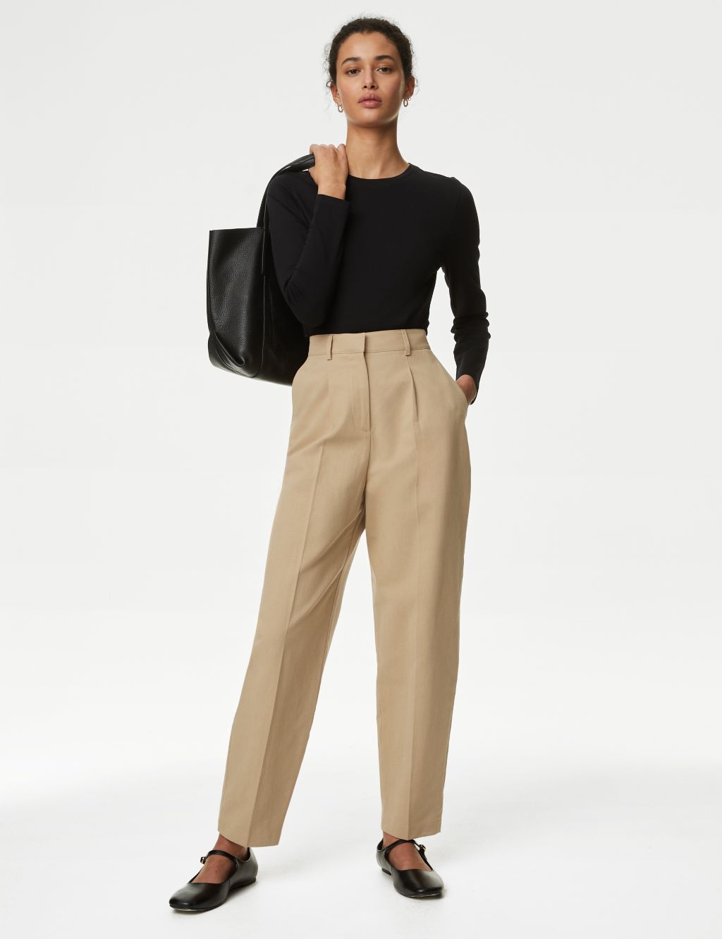 Women's High-rise Pleat Front Straight Chino Pants - A New Day