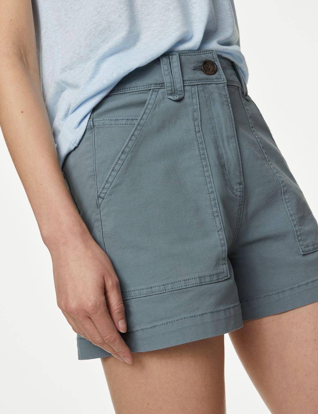 Cotton Rich High Waisted Utility Shorts image 3