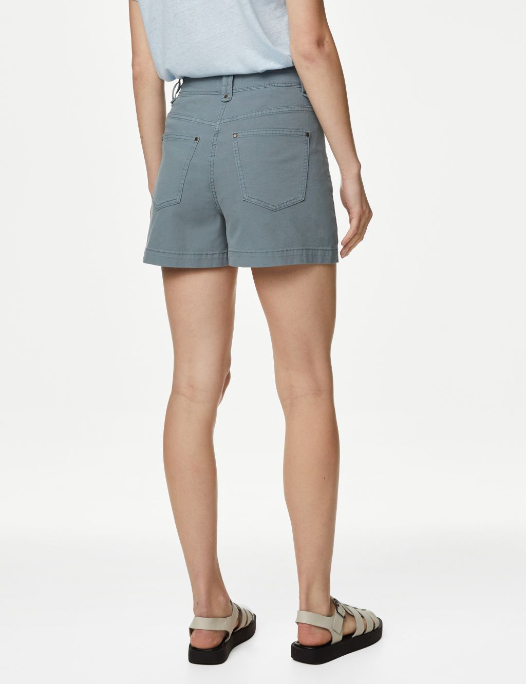 Cotton Rich High Waisted Utility Shorts image 4