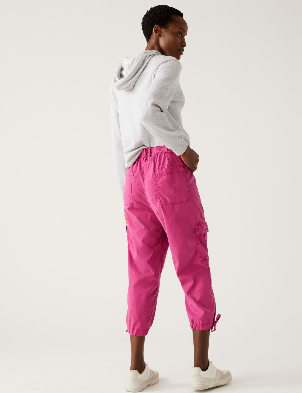 Lyocell Rich Cargo Cropped Trousers image 4