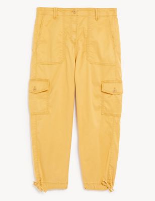 

Womens M&S Collection Lyocell Rich Cargo Cropped Trousers - Yellow, Yellow