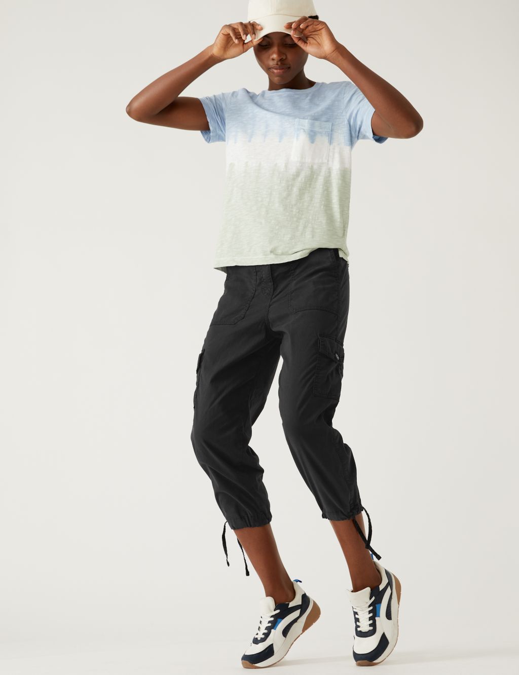 Lyocell Rich Cargo Cropped Trousers image 1