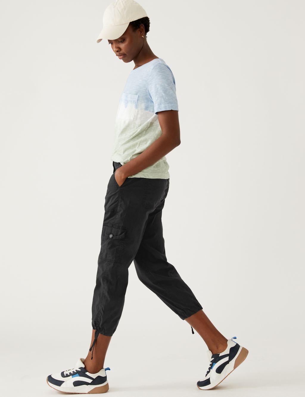 Lyocell Rich Cargo Cropped Trousers image 2