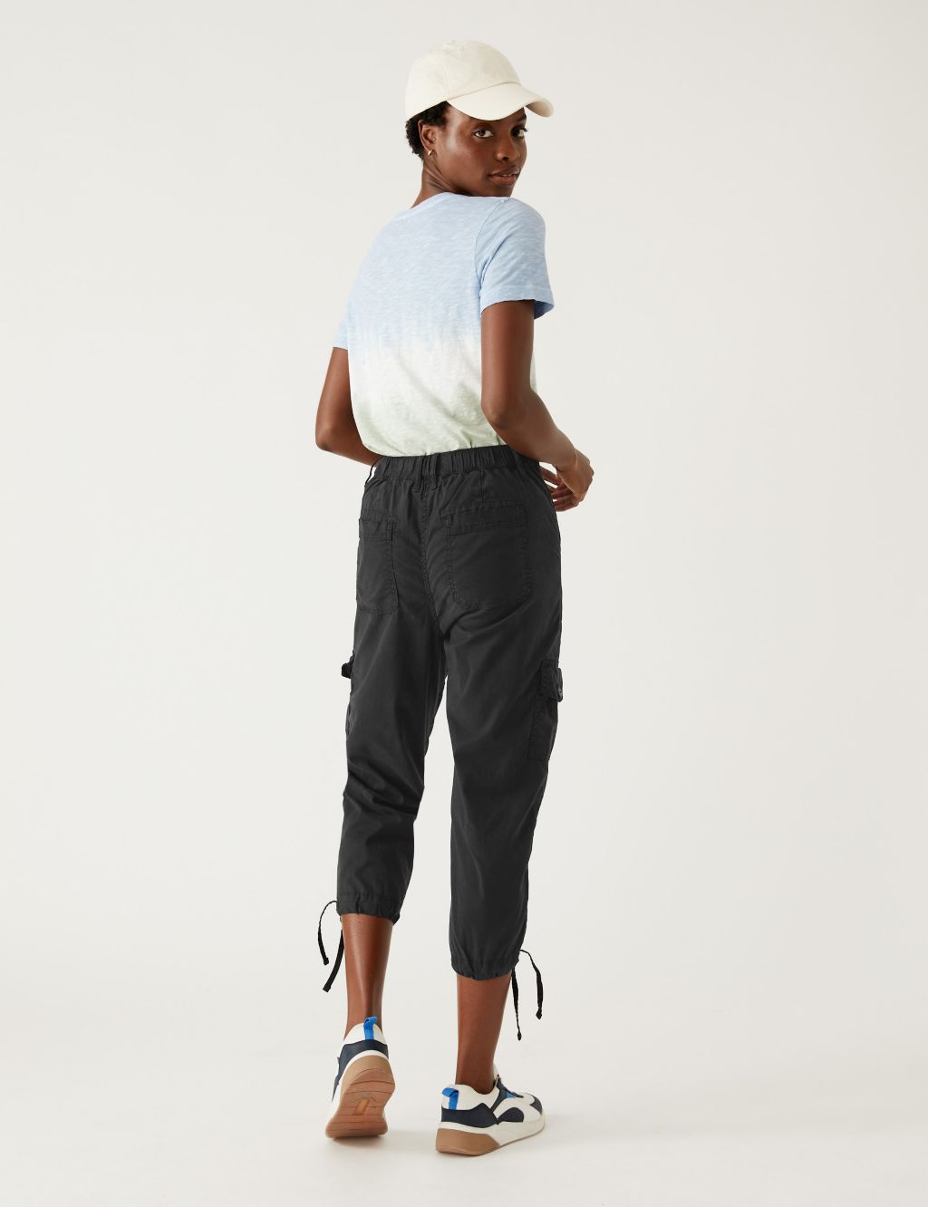 Lyocell Rich Cargo Cropped Trousers image 5