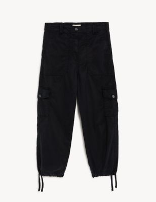 Lyocell Rich Cargo Cropped Trousers