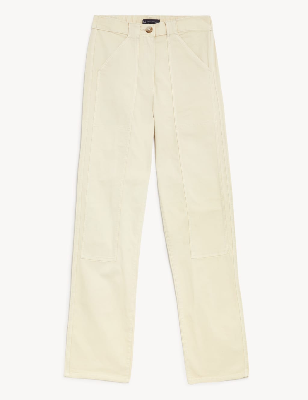 Cotton Rich Relaxed Straight Trousers image 2