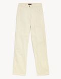 Volné kalhoty rovného střihu, s&nbsp;vysokým podílem bavlny