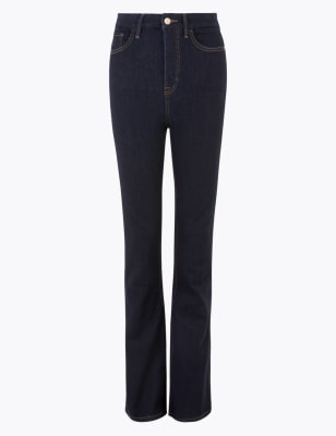 Figuurcorrigerende jeans met wijd uitlopende pijpen, hoge taille en slanke pasvorm