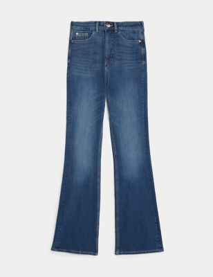 M&S Womens Magic Shaping High Waisted Slim Flare Jeans