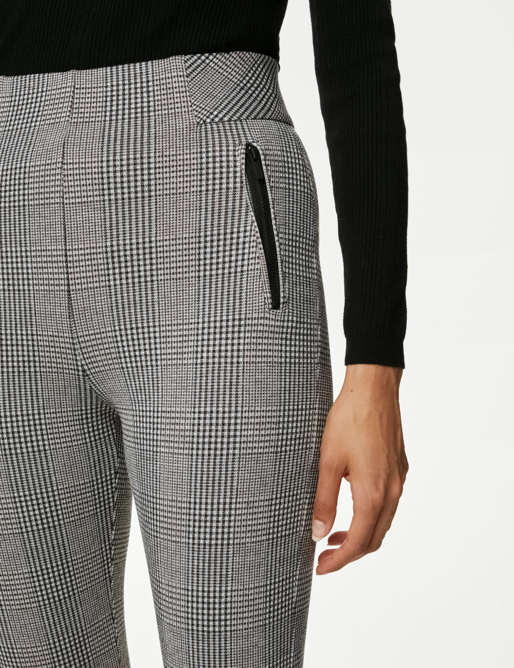 Checked High Waisted Leggings image 4