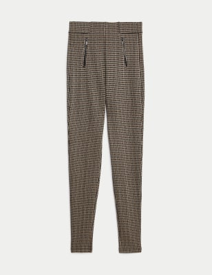 

Womens M&S Collection Checked High Waisted Leggings - Natural Mix, Natural Mix