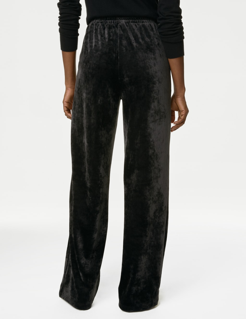 Velour Elasticated Waist Straight Leg Trousers image 5