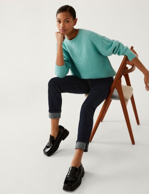 

Womens M&S Collection Zigarettenjeans mit Webkante „Harper“ - Dark Indigo, Dark Indigo