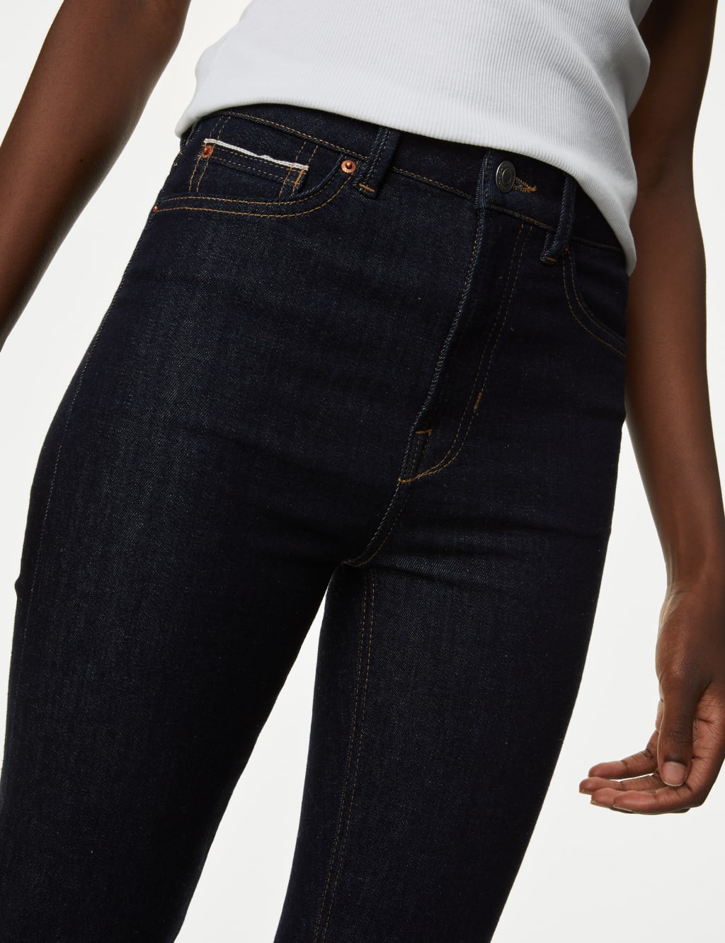 Selvedge Harper High Waisted Cigarette Jeans image 4