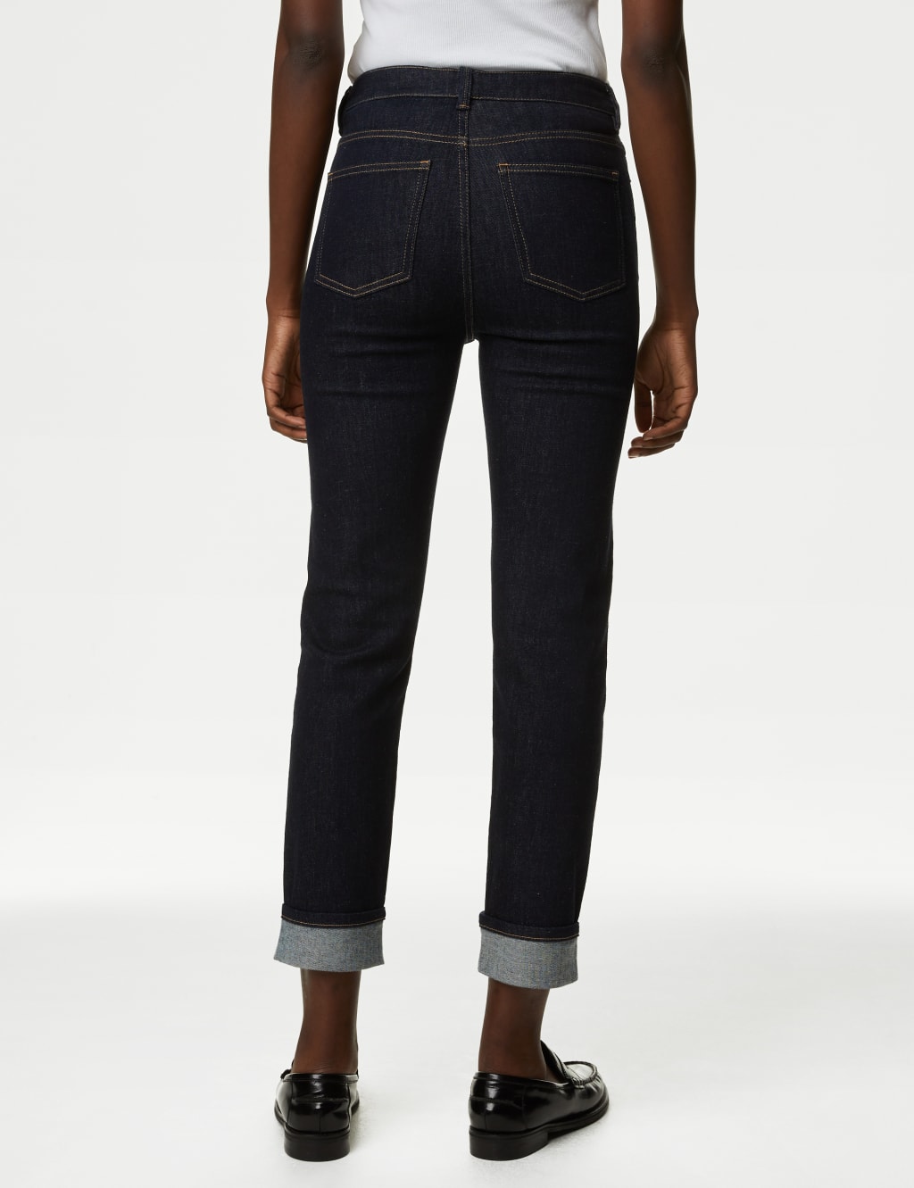 Selvedge Harper High Waisted Cigarette Jeans image 5