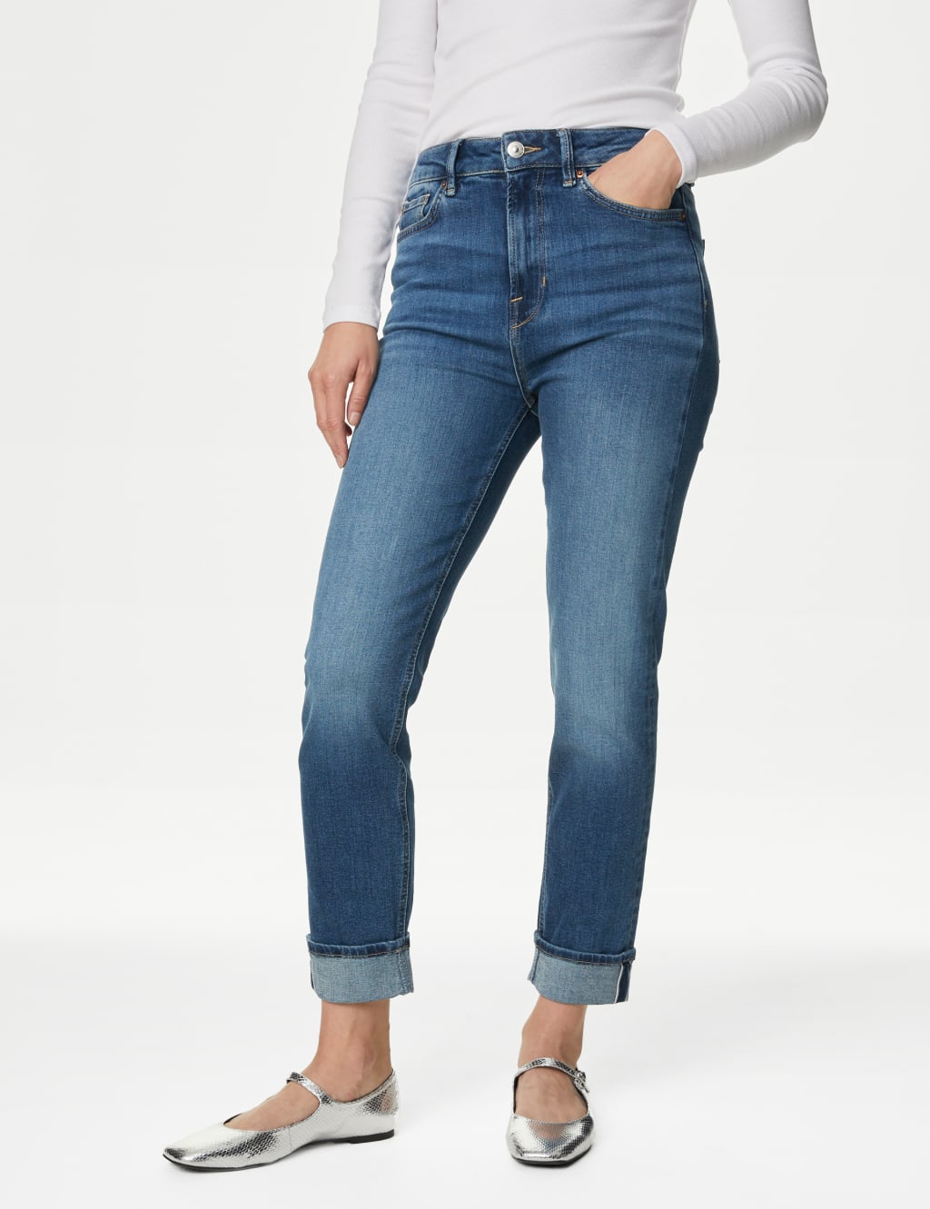 Selvedge Harper High Waisted Cigarette Jeans image 3