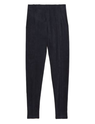 

Womens M&S Collection Suedette High Waisted Leggings - Midnight Navy, Midnight Navy