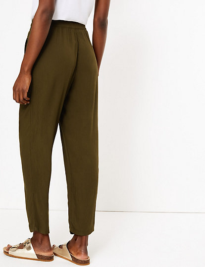 Soft Drawstring Tapered Trousers