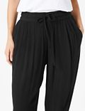 Soft Drawstring Tapered Trousers