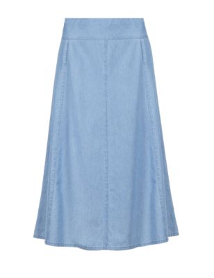 Denim Chambray A-Line Skirt | Classic | M&S