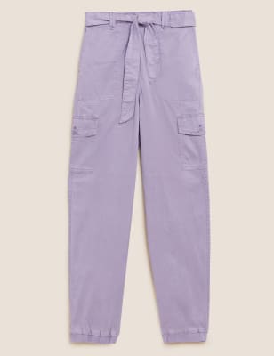 

Womens M&S Collection Schmal zulaufende Cargohose mit hohem Tencel™-Anteil - Pale Lilac, Pale Lilac