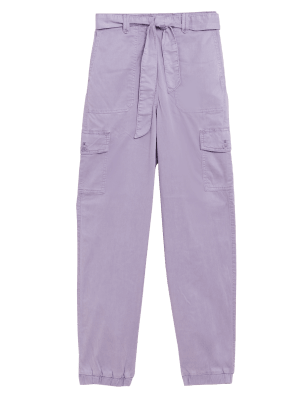 

M&S Collection Pantalón tapered cargo de Tencel™Womens - Pale Lilac, Pale Lilac