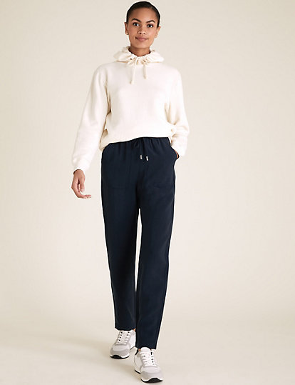 Tencel™ Rich Tapered Ankle Grazer Trousers