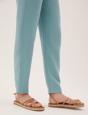 

Womens M&S Collection Tencel™ Rich Tapered Ankle Grazer Trousers - Aqua Marine, Aqua Marine