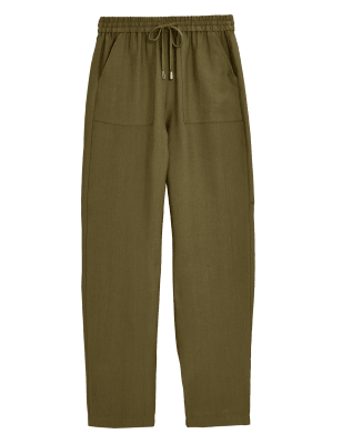 

M&S Collection Pantalón tapered al tobillo de Tencel™Womens - Dark Khaki, Dark Khaki