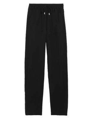 

Womens M&S Collection Tencel™ Rich Tapered Ankle Grazer Trousers - Black, Black