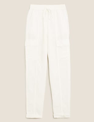 Linen Tencel Cargo Tapered Trouser