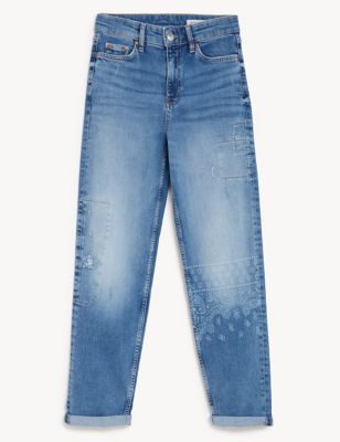 

Womens M&S Collection Boyfriend Ankle Grazer Jeans - Light Denim, Light Denim