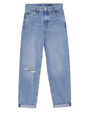 

Womens M&S Collection Boyfriend Ankle Grazer Jeans - Medium Indigo, Medium Indigo