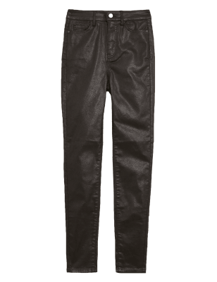 

Womens M&S Collection Skinny-Jeans in Schlangenlederoptik - Black, Black