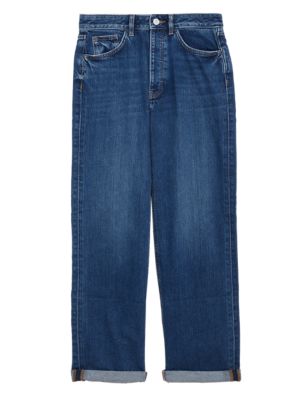 

Womens M&S Collection Boyfriend Jeans With Recycled Cotton - Dark Indigo, Dark Indigo