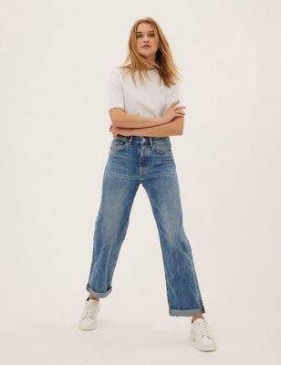 

Womens M&S Collection Boyfriend Jeans With Recycled Cotton - Light Indigo, Light Indigo