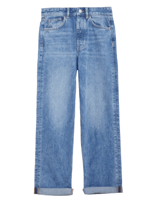

Womens M&S Collection Boyfriend-Jeans mit recycelter Baumwolle - Light Indigo, Light Indigo