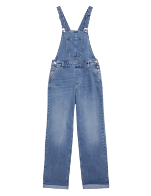 

Womens M&S Collection Denim-Latzhose mit praktischen Taschen - Medium Indigo, Medium Indigo