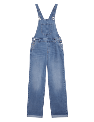 

Womens M&S Collection Denim Utility Pocket Dungarees - Medium Indigo, Medium Indigo