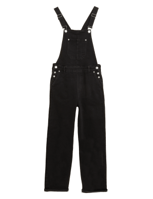 

Womens M&S Collection Denim-Latzhose mit praktischen Taschen - Black, Black