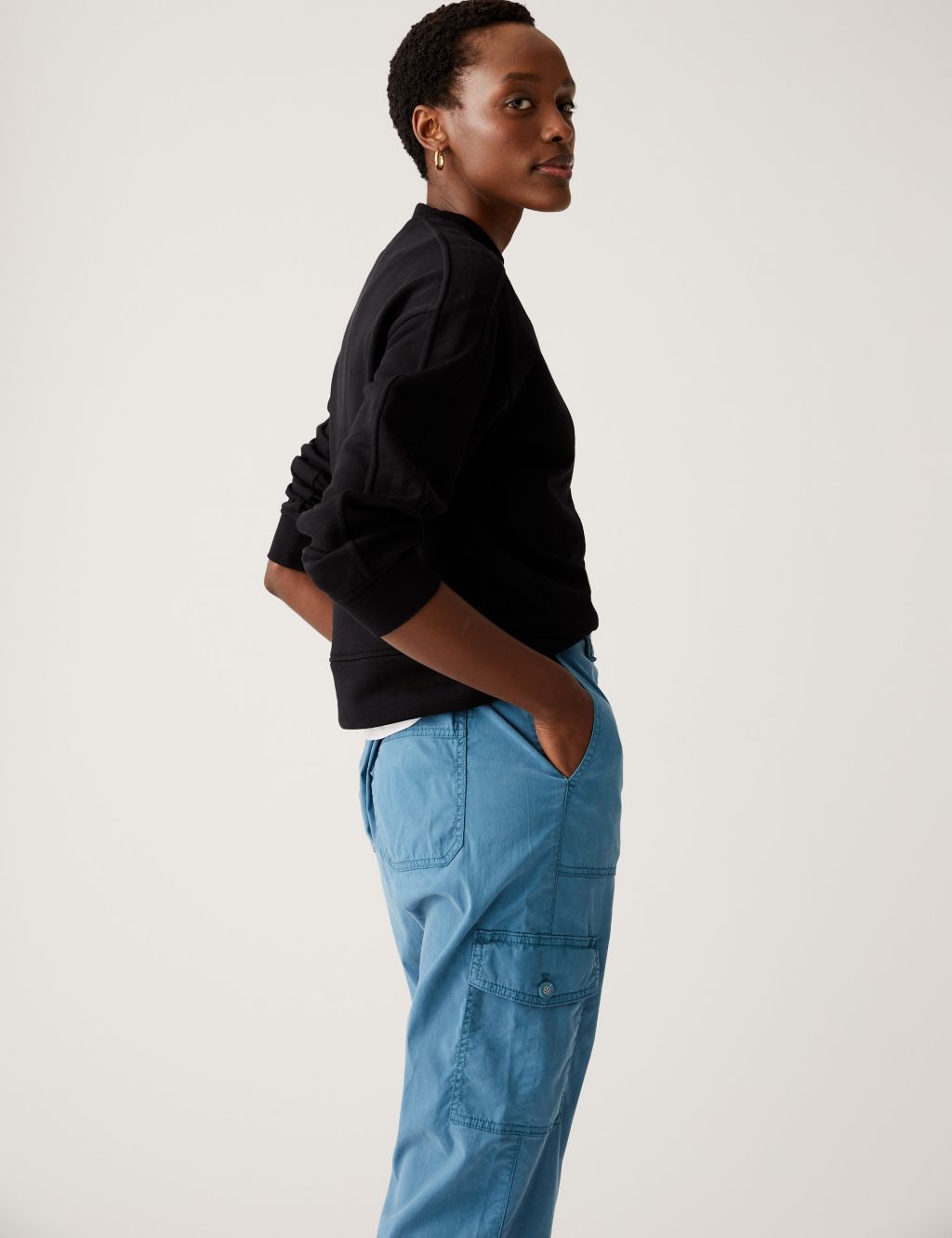 Lyocell Rich Cargo Tea Dyed Trousers image 2