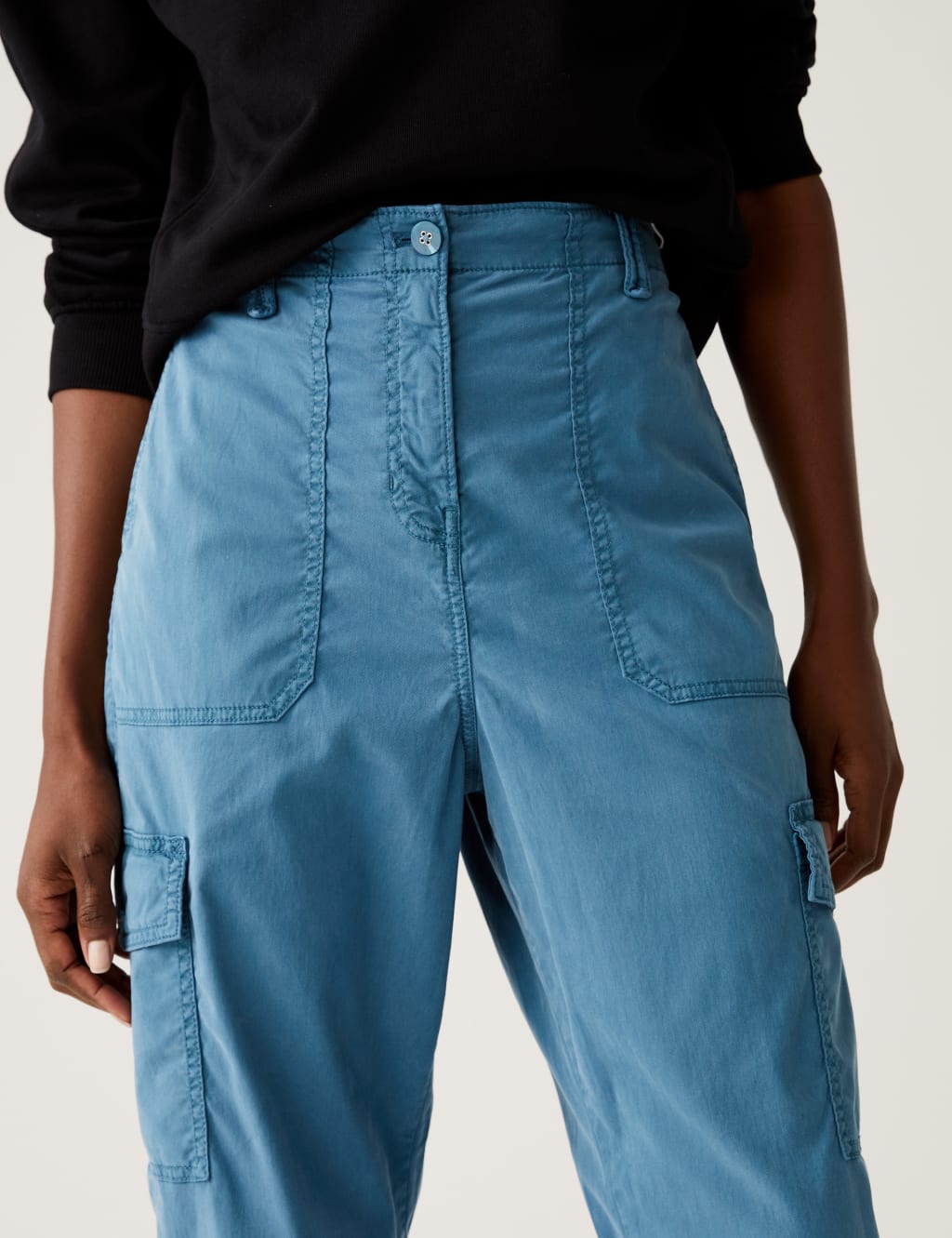 Lyocell Rich Cargo Tea Dyed Trousers image 3