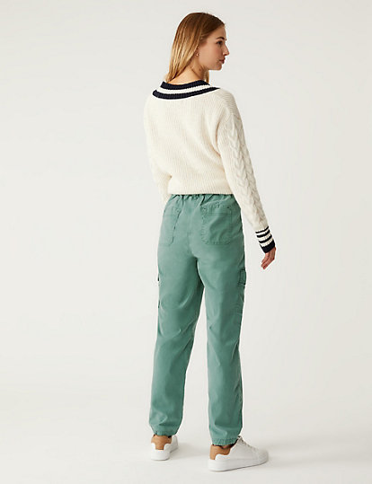 Lyocell Rich Cargo Tea Dyed Trousers