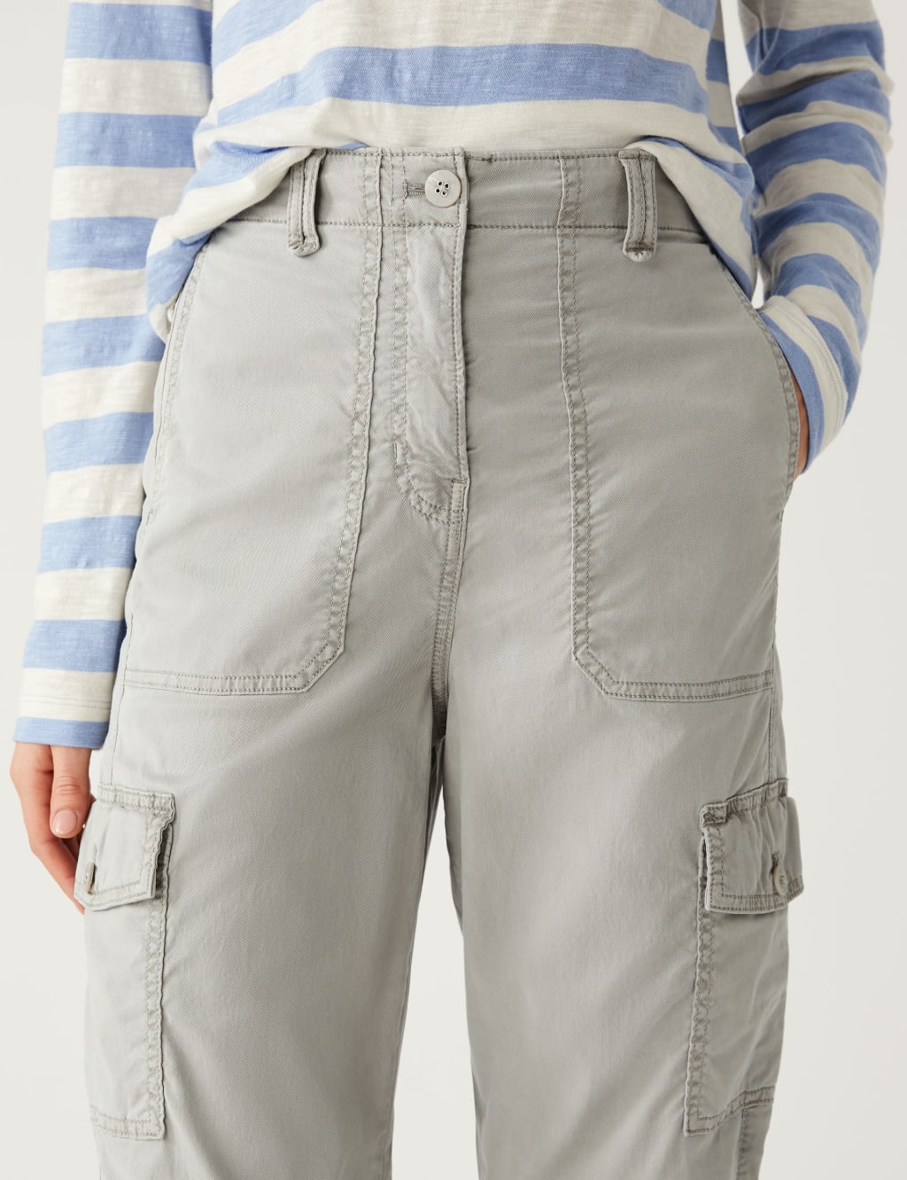 Lyocell Rich Cargo Tea Dyed Trousers image 3