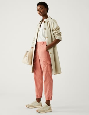 

M&S Collection Pantalón cargo de Lyocell con diseño teñidoWomens - Soft Orange, Soft Orange