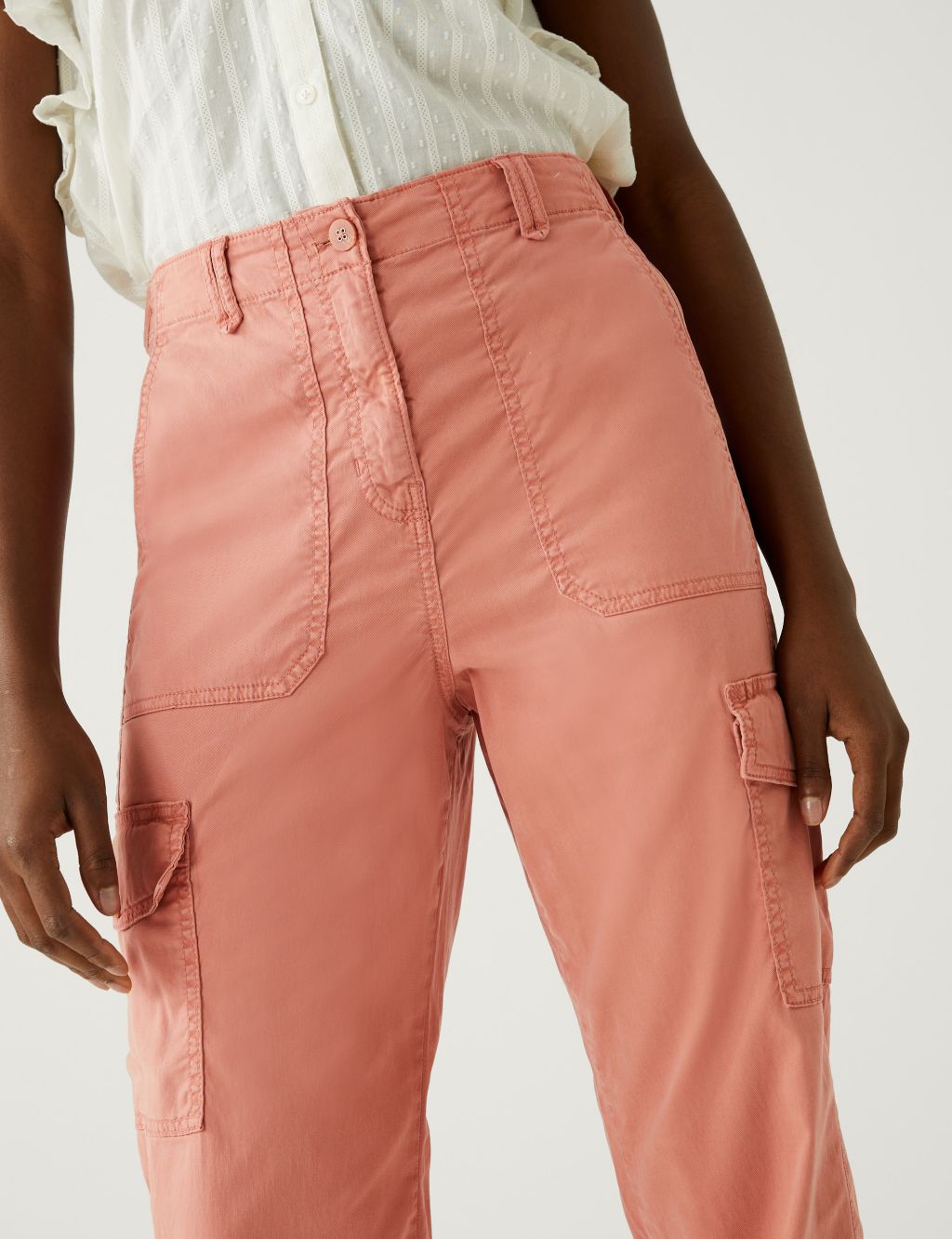 Lyocell Rich Cargo Tea Dyed Trousers image 3