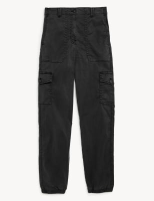 Lyocell Rich Cargo Tea Dyed Trousers