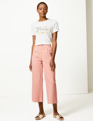 Marks and spencer 2024 wide leg cropped trousers