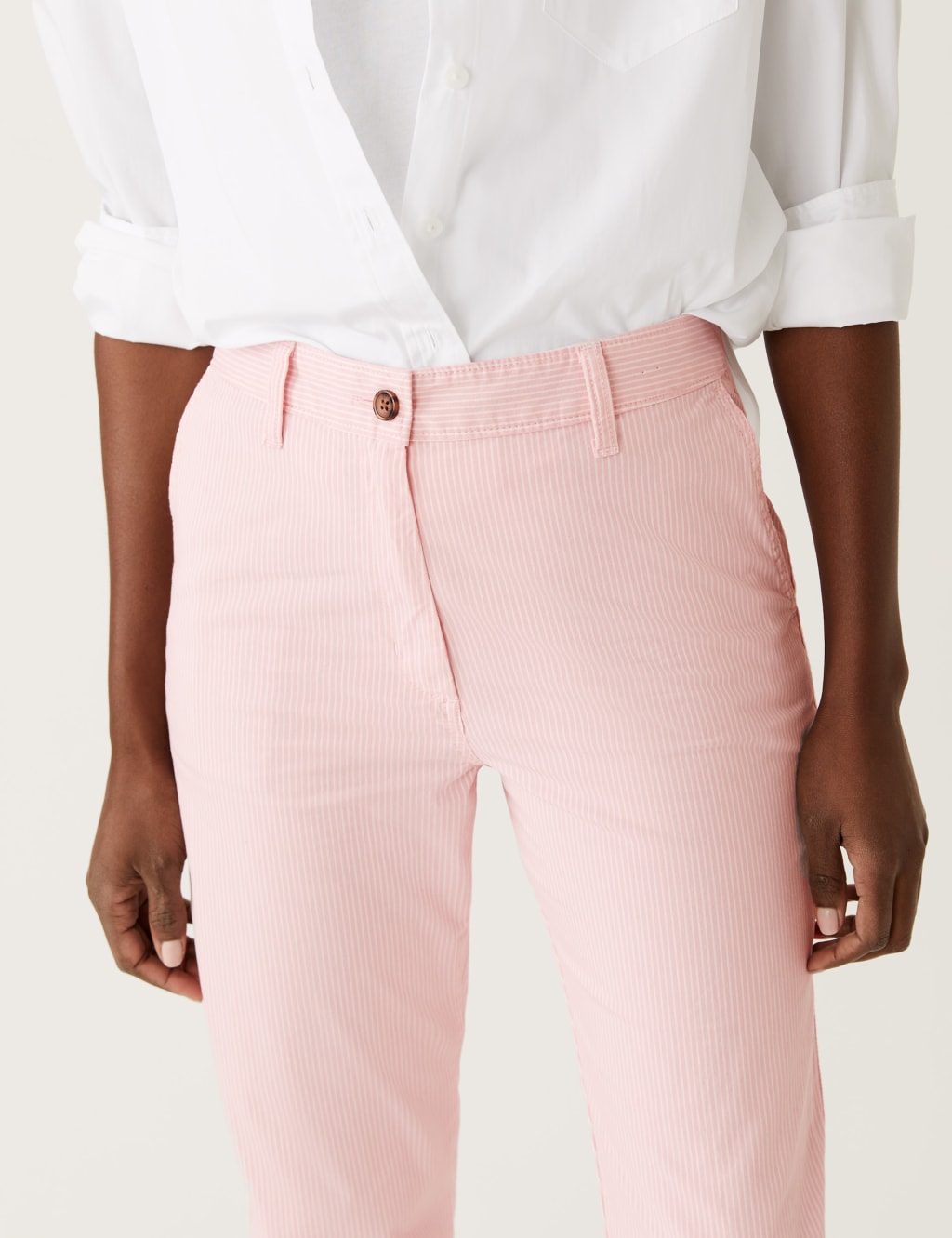 Cotton Rich Striped Slim Fit Chinos image 2